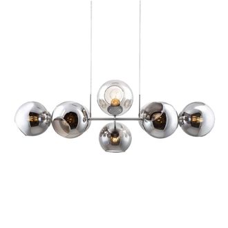 Nino Leuchten Lampada A Sospensione Lampada A Sospensione Vetro 8 Fiamme Lampada A Sospensione Lampada Da Tavolo Da Pranzo Orientabile Sfera Di Vetro, Metallo Fum&egrave;,