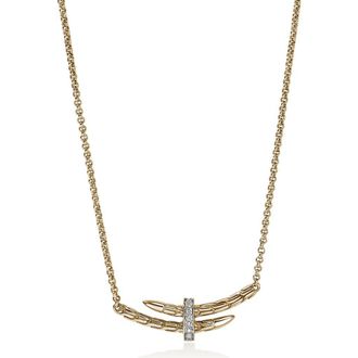 John Hardy Pav&eacute; Diamond Spear Station Necklace in Gold at Nordstrom, Size 18