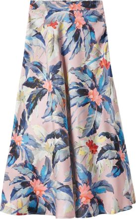 La DoubleJ Gonna midi Lungomare a fiori - Rosa