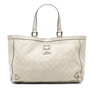 Gucci Pre-owned Womens Guccissima Abbey D Ring Tote - Ivory Leather - One Size