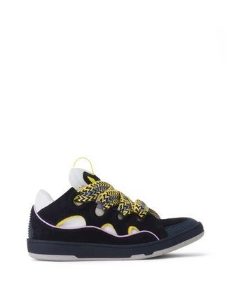 Lanvin Curb Leather Sneakers in Navy Blue/light Purple at Nordstrom, Size 38