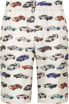 Philipp Plein Shorts Cool Kid Cars Racing - Bianco
