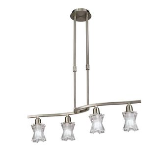 Netlighting Alaska Telescopic 4 Light L1 SGU10 Bar Satin Nickel in Grey