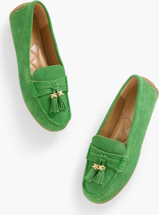 Talbots Arden Suede Driving Loafers - Dark Green Fern - 6 1/2 M Talbots