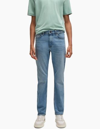 HUGO BOSS Mens Delaware Slim Fit Jeans, Modern Silhouette - Blue - Size: 38W xl