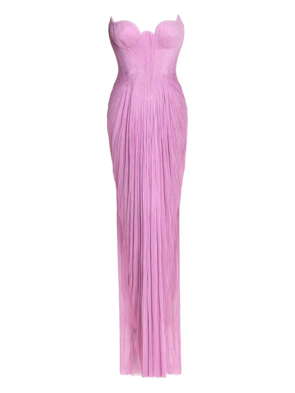 maria lucia pink dress Silk Long Dress
