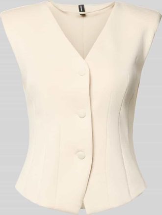 Vero Moda Slim Fit Top mit Knopfleiste Modell SCARLET in Beige, Gr&ouml;&szlig;e XL