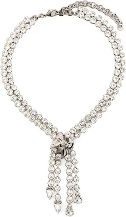 Alessandra Rich Bow Crystals Necklace Gioielli Silver-Donna