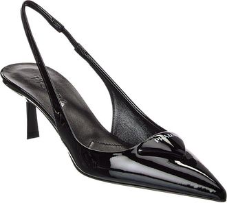 Prada Patent Pointy-Toe Slingback Pump