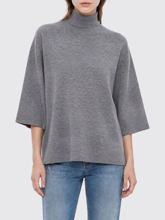 Fabiana Filippi Pure Wool Turtleneck Jumper with Dropped Shoulders and Asymmetrical Hem