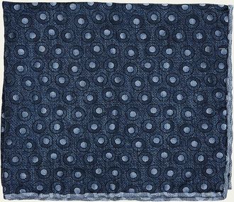 Brunello Cucinelli Mens Geometric Circle Silk Pocket Square