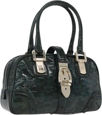 Gucci Pre-owned Handbags, female, Green, Size: ONE SIZE Pre-owned Vintage Patent Leather Hand Bag