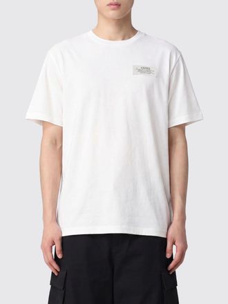 Amiri T-shirt girocollo in puro cotone con logo a contrasto