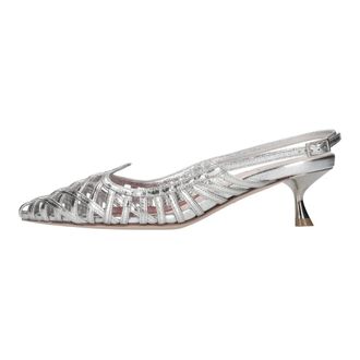 Roger Vivier Pumps, female, Gray, Size: 10 US I Love Leather Slingback Pumps