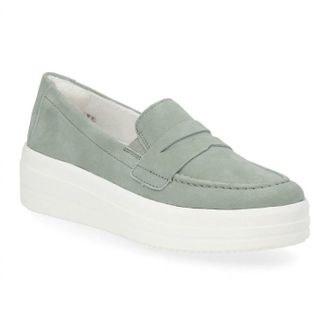 Remonte Womens D1C05 Platform Suede Loafer In Mint