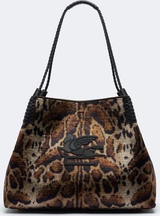 Etro Bolso Libra Large de terciopelo estampado