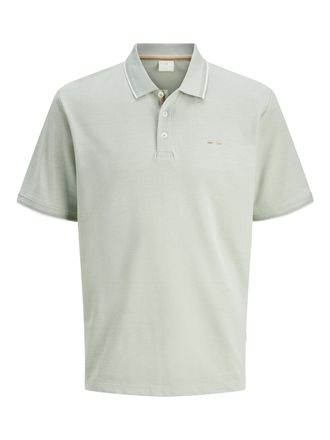 Jack & Jones Poloshirt JACK & JONES JPRALVES SS POLO STYD SS25, Herren, Gr. S, blau (aqua gray), Jersey, Obermaterial: 50% Baumwolle, 50% Polyester, unifarben, reg