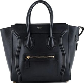 Celine Luggage Bag Smooth Leather Micro tote bag - Zwart