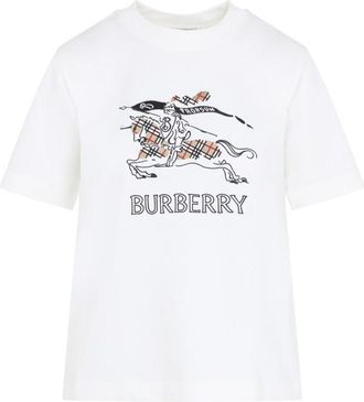 Burberry White Graphic Crew Neck T-Shirt