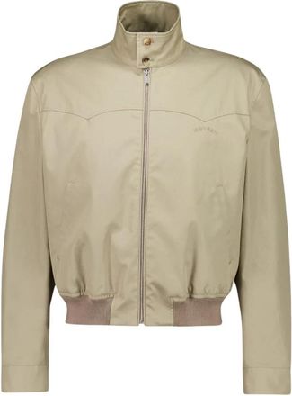 Alexander McQueen Cropped Harrington Jacket - Heren - Bomber jackets - Beige - XL - Katoen - Jassen