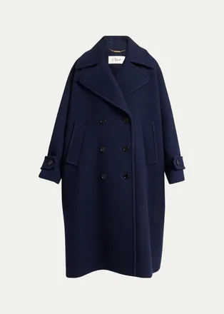 Chlo&eacute; Virgin Wool-Blend Double-Breasted Coat