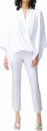 Joseph Ribkoff Dolman Sleeve Wrap Top In Vanilla