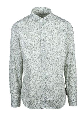 Mariano Napoli White Green Cotton Shirt