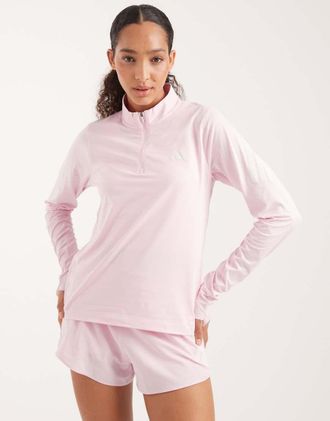 adidas adidas Performance - Adi365 Iconic - Top da corsa rosa chiaro con zip corta