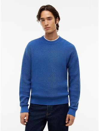 Tommy Hilfiger Mens Tommy Jeans Waffled Crewneck Sweater - Delta Blue - XL