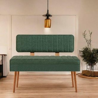 Dmora Dmora - Mesa Barthelemy, Banco Multiusos, Asiento De Invitados, Cofre Multifuncional, 90x39 H40 Cm, Roble Y Verde