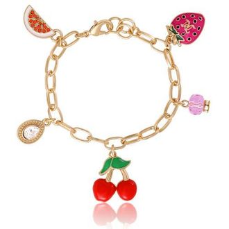 Juicy Couture Cherry & Fruit Charm Bracelet in Gold Tone at Nordstrom, Size 7.5
