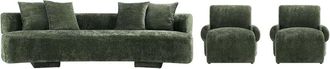 Manhattan Comfort 3Pc Modern Verandah Chenille 112In Sofa & 2 Accent Chairs