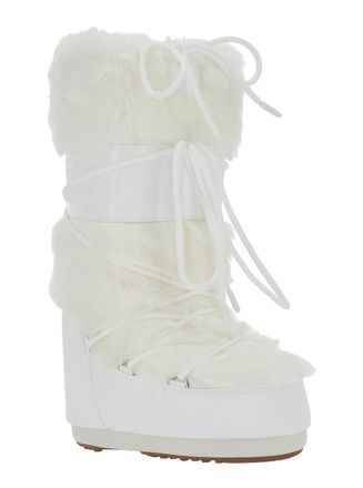 Moon Boot Womens Boots Icon Faux Fur White