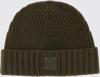 Stone Island Berretto in puro cashmere con risvolto e patch logo