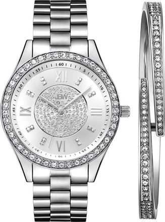JBW Mondrian Jewelry Set Silver-tone Dial Ladies Watch J6303-SetA