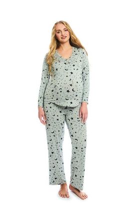 Everly Grey Laina During & After 2-Piece Maternity/Nursing Sleep Set in Twinkle Night at Nordstrom, Size X-Small