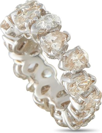 Luxury Bazaar 14K White Gold 4.50ct Diamond Eternity Band Ring MF05-081926
