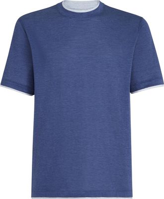 Brunello Cucinelli T-shirt with faux-layering in Denim at Nordstrom, Size Xxx-Large Eu