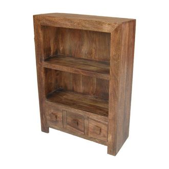 Jaipur Furniture Small Bookcase - Mango Wood - L30 x W75 x H105 cm - Dark Finish in Brown
