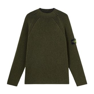 Stone Island Truien & Vesten, Heren, Groen, M, Katoen, Ronde hals knitwear