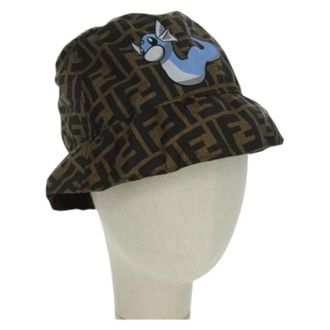 Fendi Pre-owned Accessories, female, Brown, Size: ONE SIZE Pre-owned Zucca Canvas Hat