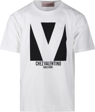 Valentino Stijlvolle Ivoor T-shirt voor mannen - Heren - T-shirts - Wit - S - Tops