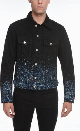Amiri Crystal Painter Trucker Jacket In Black Od