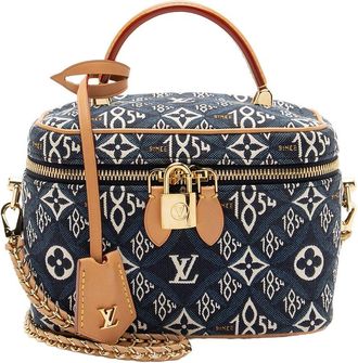 Louis Vuitton Blue Limited Edition Jacquard Since 1854 Pochette Vanity Pm (Authentic Pre-Loved)