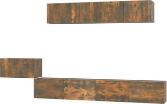 Berkfield Home 5 Piece TV Cabinet Set Smoked Oak Engineered Wood in Brown