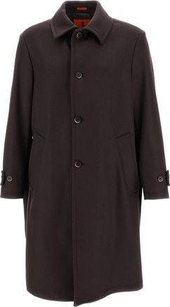 Barena Brown Paramar Melton Wool-Blend Belted Coat