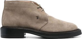 Tod's Suede Desert Boot - Heren - Veterlaarzen - Beige - 45 EU - Leer - Schoenen