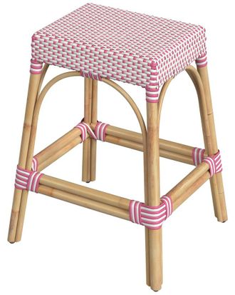 Butler Butler Specialty Company Robias Rectangular Rattan 24.5In Counter Stool