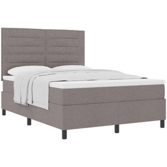 vidaXL Box Spring Bed with Mattress Taupe 140 x 200 cm Fabric vidaXL