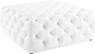 ModWay Amour Tufted Button Large Square Faux Leather Ottoman